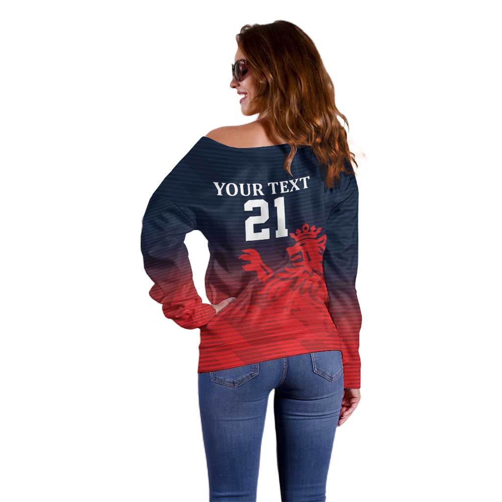 Custom Qatar Cricket Off Shoulder Sweater Red Sporty Pattern - Wonder Print Shop
