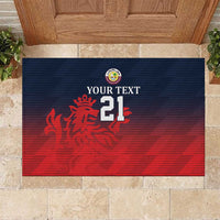 Custom Qatar Cricket Rubber Doormat Red Sporty Pattern - Wonder Print Shop
