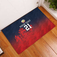 Custom Qatar Cricket Rubber Doormat Red Sporty Pattern - Wonder Print Shop