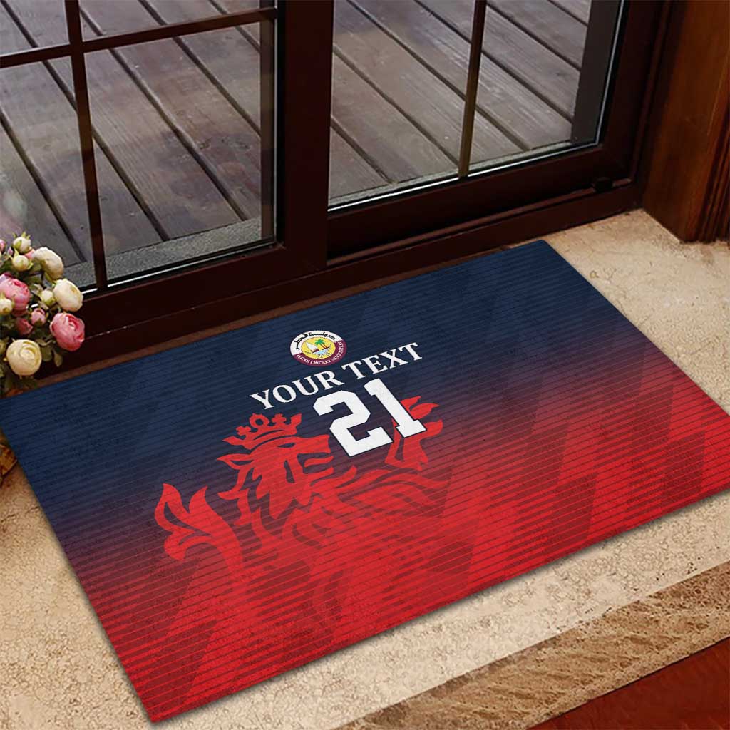 Custom Qatar Cricket Rubber Doormat Red Sporty Pattern - Wonder Print Shop