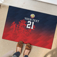 Custom Qatar Cricket Rubber Doormat Red Sporty Pattern - Wonder Print Shop