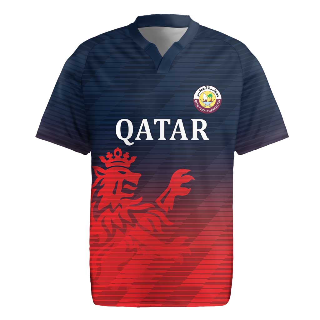 Custom Qatar Cricket Rugby Jersey Red Sporty Pattern - Wonder Print Shop