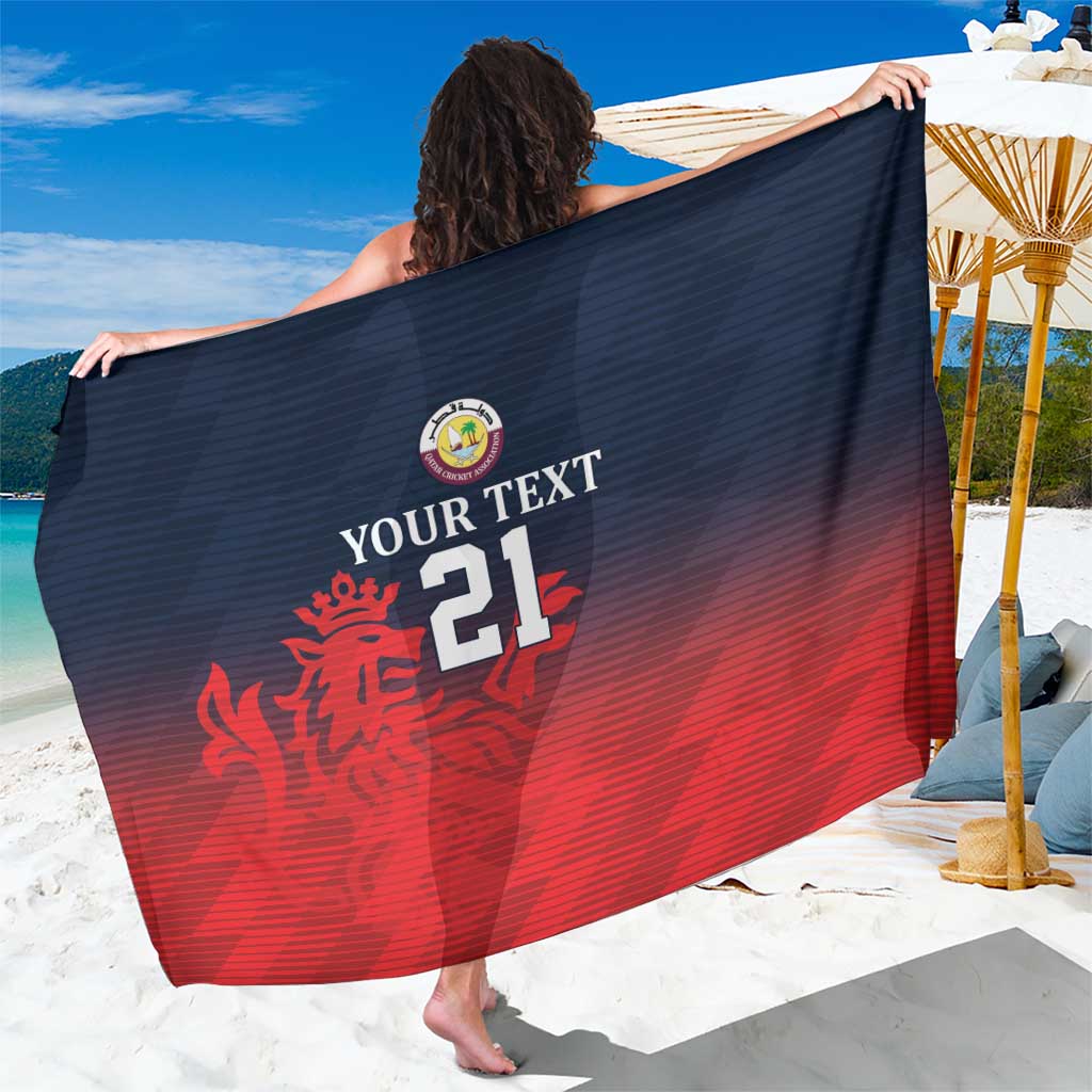Custom Qatar Cricket Sarong Red Sporty Pattern - Wonder Print Shop