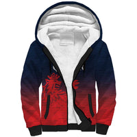 Custom Qatar Cricket Sherpa Hoodie Red Sporty Pattern - Wonder Print Shop