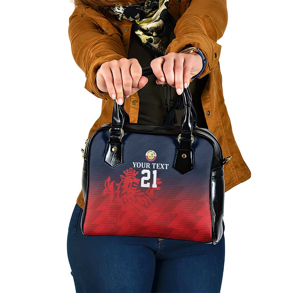 Custom Qatar Cricket Shoulder Handbag Red Sporty Pattern