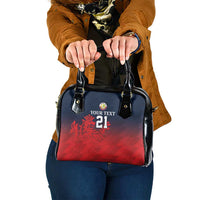 Custom Qatar Cricket Shoulder Handbag Red Sporty Pattern