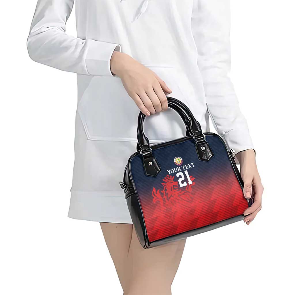 Custom Qatar Cricket Shoulder Handbag Red Sporty Pattern