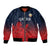 Custom Qatar Cricket Sleeve Zip Bomber Jacket Red Sporty Pattern - Wonder Print Shop