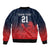 Custom Qatar Cricket Sleeve Zip Bomber Jacket Red Sporty Pattern - Wonder Print Shop