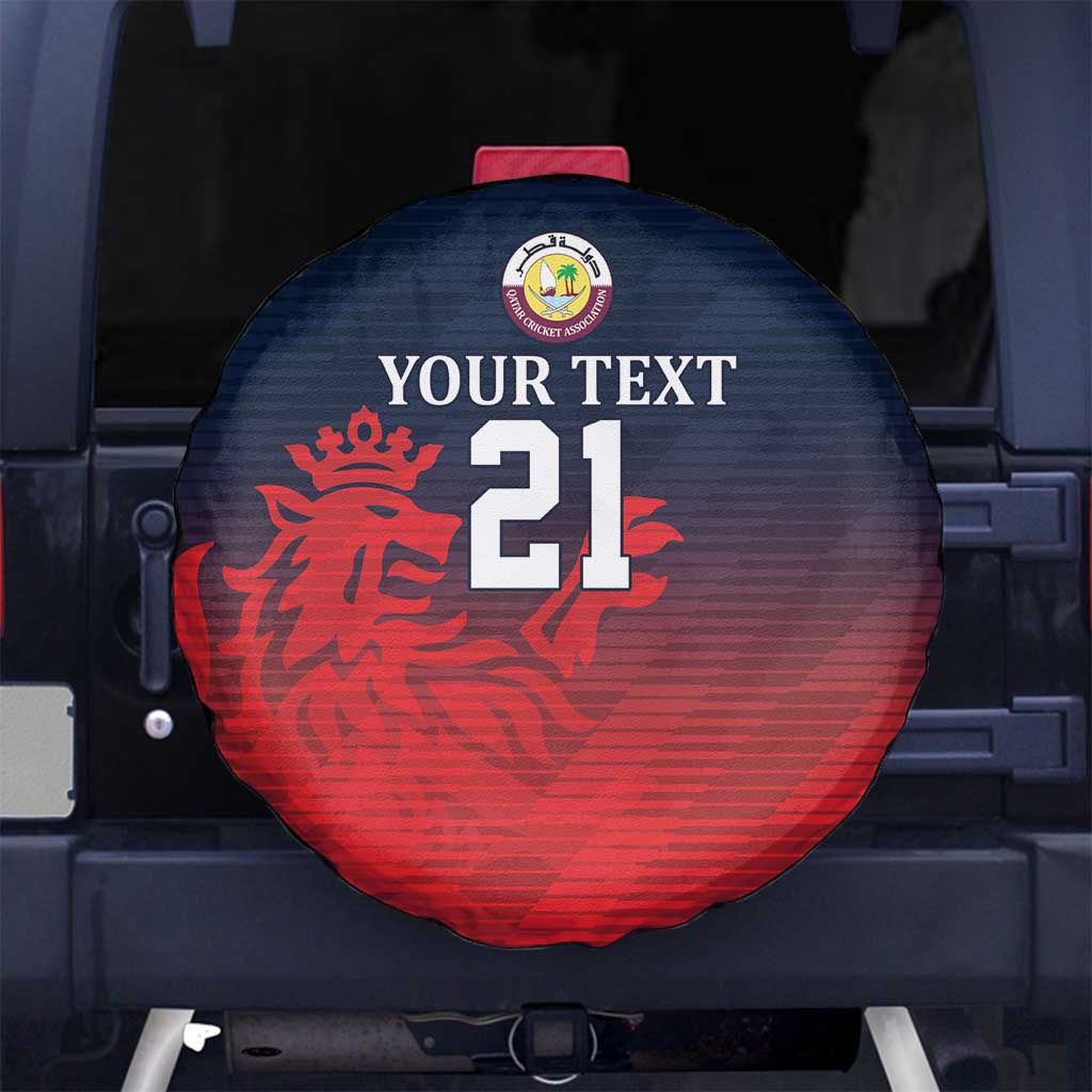 Custom Qatar Cricket Spare Tire Cover Red Sporty Pattern - Wonder Print Shop