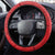 Qatar Cricket Steering Wheel Cover Red Sporty Pattern - Wonder Print Shop