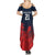 Custom Qatar Cricket Summer Maxi Dress Red Sporty Pattern - Wonder Print Shop