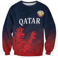 Custom Qatar Cricket Sweatshirt Red Sporty Pattern - Wonder Print Shop