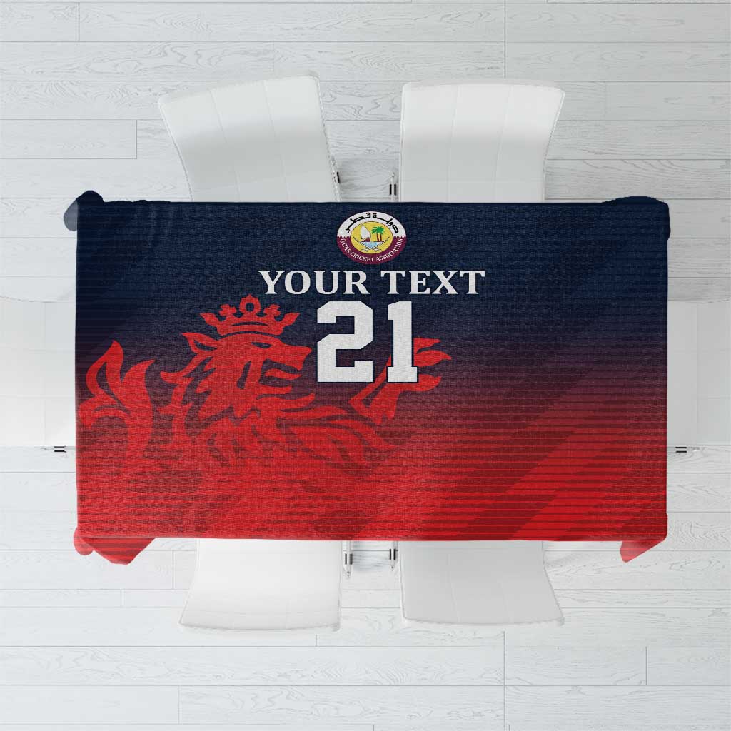 Custom Qatar Cricket Tablecloth Red Sporty Pattern - Wonder Print Shop