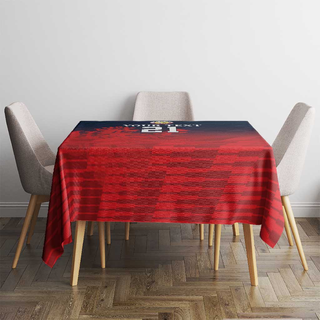Custom Qatar Cricket Tablecloth Red Sporty Pattern - Wonder Print Shop