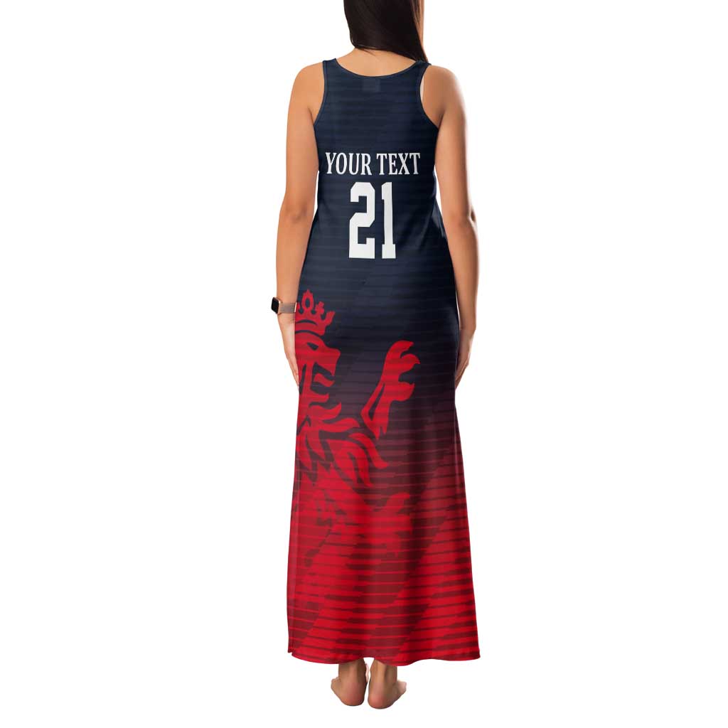 Custom Qatar Cricket Tank Maxi Dress Red Sporty Pattern - Wonder Print Shop