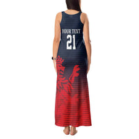 Custom Qatar Cricket Tank Maxi Dress Red Sporty Pattern - Wonder Print Shop