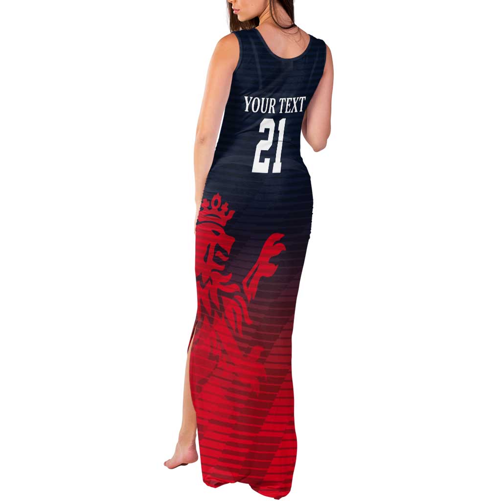 Custom Qatar Cricket Tank Maxi Dress Red Sporty Pattern - Wonder Print Shop