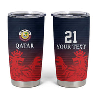 Custom Qatar Cricket Tumbler Cup Red Sporty Pattern - Wonder Print Shop