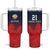 Custom Qatar Cricket Tumbler With Handle Red Sporty Pattern - Wonder Print Shop
