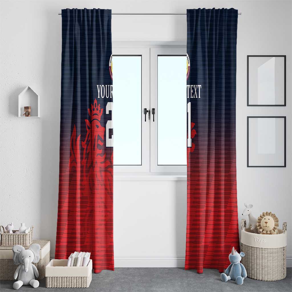 Custom Qatar Cricket Window Curtain Red Sporty Pattern - Wonder Print Shop