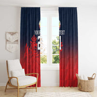 Custom Qatar Cricket Window Curtain Red Sporty Pattern - Wonder Print Shop