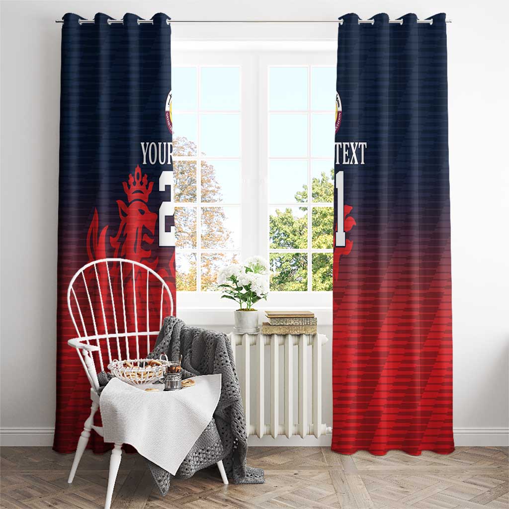 Custom Qatar Cricket Window Curtain Red Sporty Pattern - Wonder Print Shop