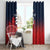 Custom Qatar Cricket Window Curtain Red Sporty Pattern - Wonder Print Shop