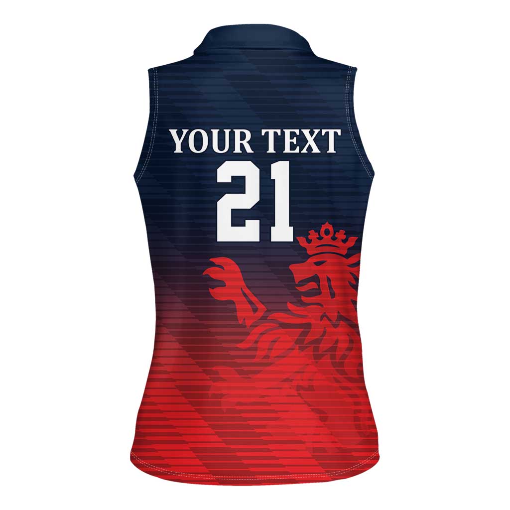 Custom Qatar Cricket Women Sleeveless Polo Shirt Red Sporty Pattern - Wonder Print Shop