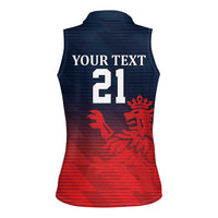 Custom Qatar Cricket Women Sleeveless Polo Shirt Red Sporty Pattern - Wonder Print Shop