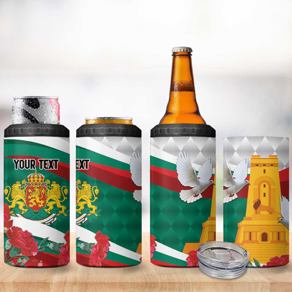 Bulgaria Liberation Personalized 4 in 1 Can Cooler Tumbler Suedinenieto Pravi Silata