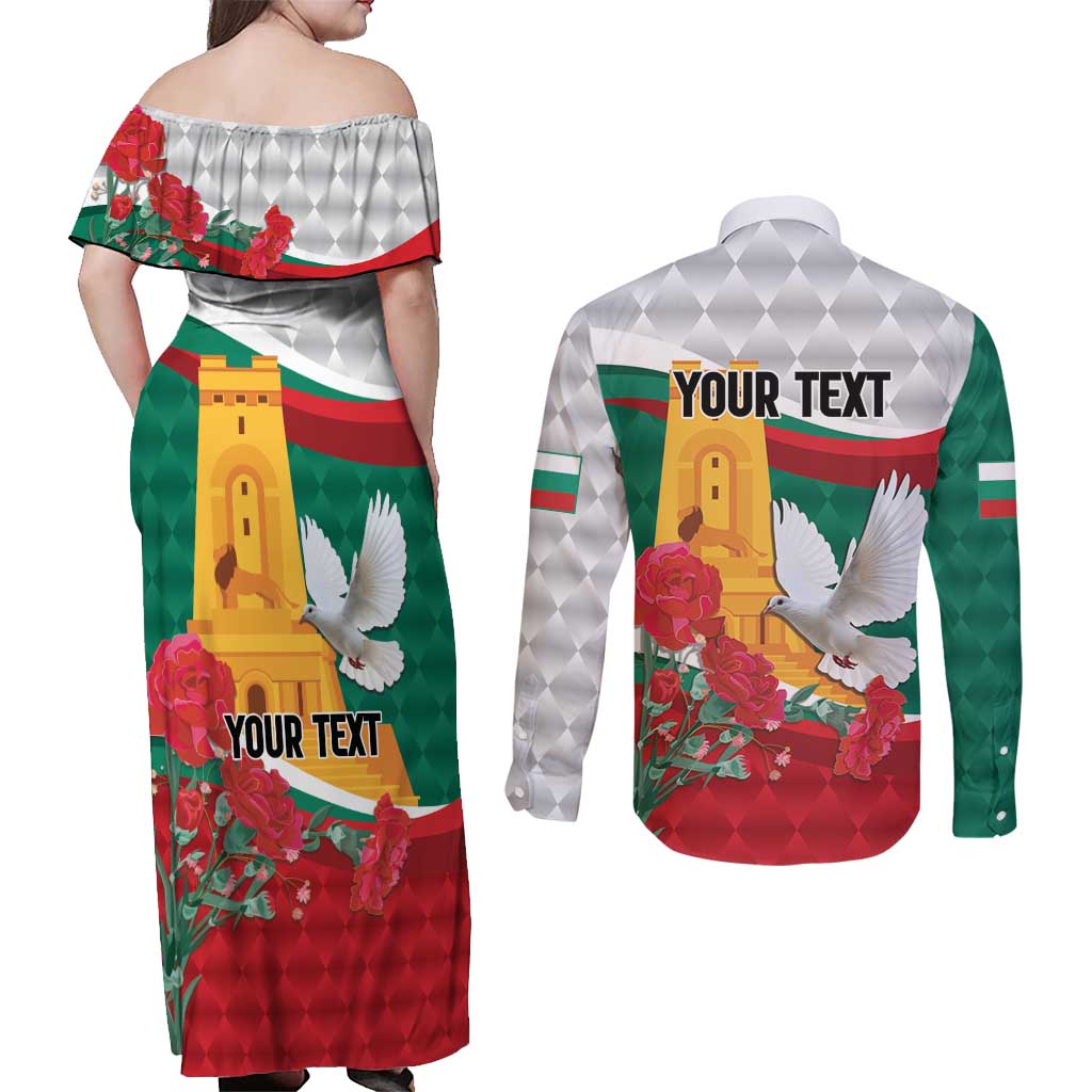 Bulgaria Liberation Personalized Couples Matching Off Shoulder Maxi Dress and Long Sleeve Button Shirt Suedinenieto Pravi Silata