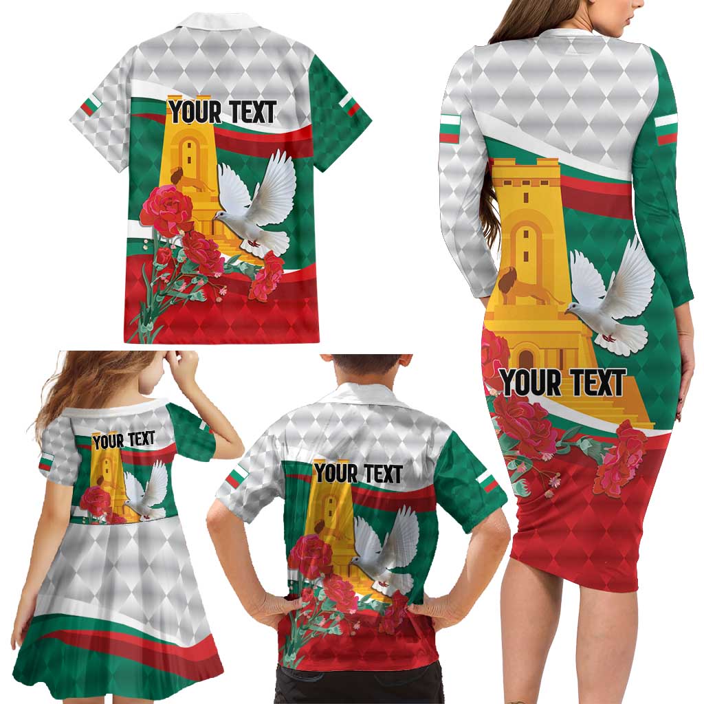 Bulgaria Liberation Personalized Family Matching Long Sleeve Bodycon Dress and Hawaiian Shirt Suedinenieto Pravi Silata