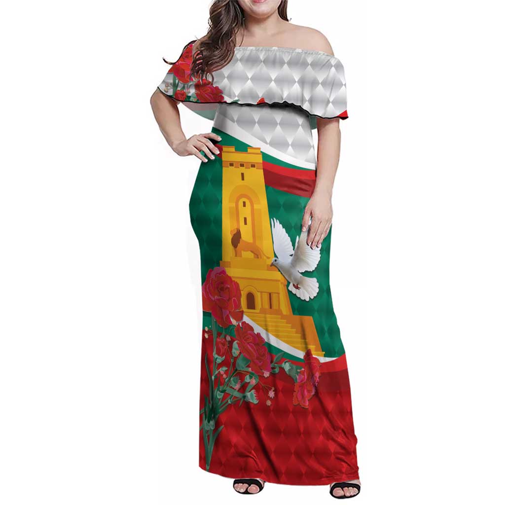 Bulgaria Liberation Personalized Family Matching Off Shoulder Maxi Dress and Hawaiian Shirt Suedinenieto Pravi Silata