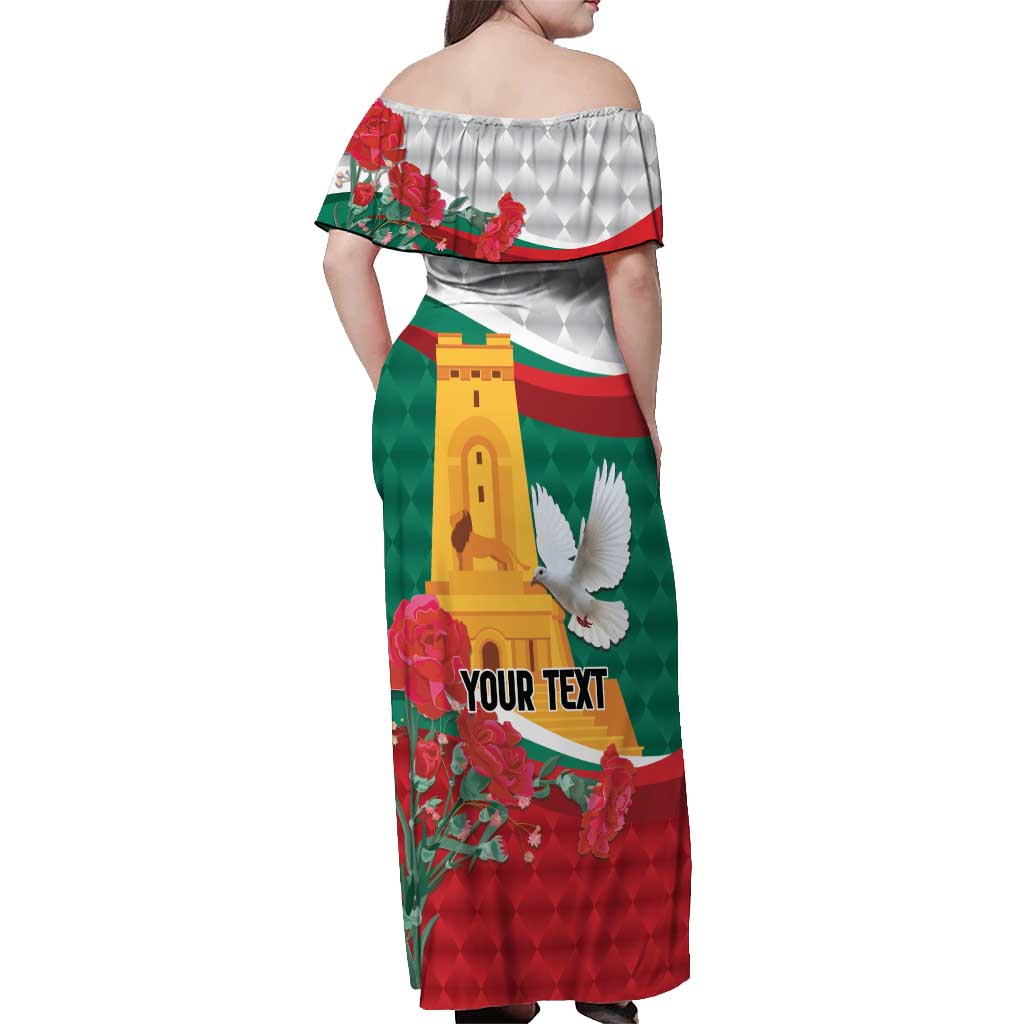 Bulgaria Liberation Personalized Off Shoulder Maxi Dress Suedinenieto Pravi Silata