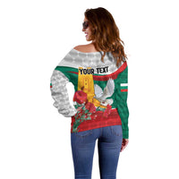 Bulgaria Liberation Personalized Off Shoulder Sweater Suedinenieto Pravi Silata