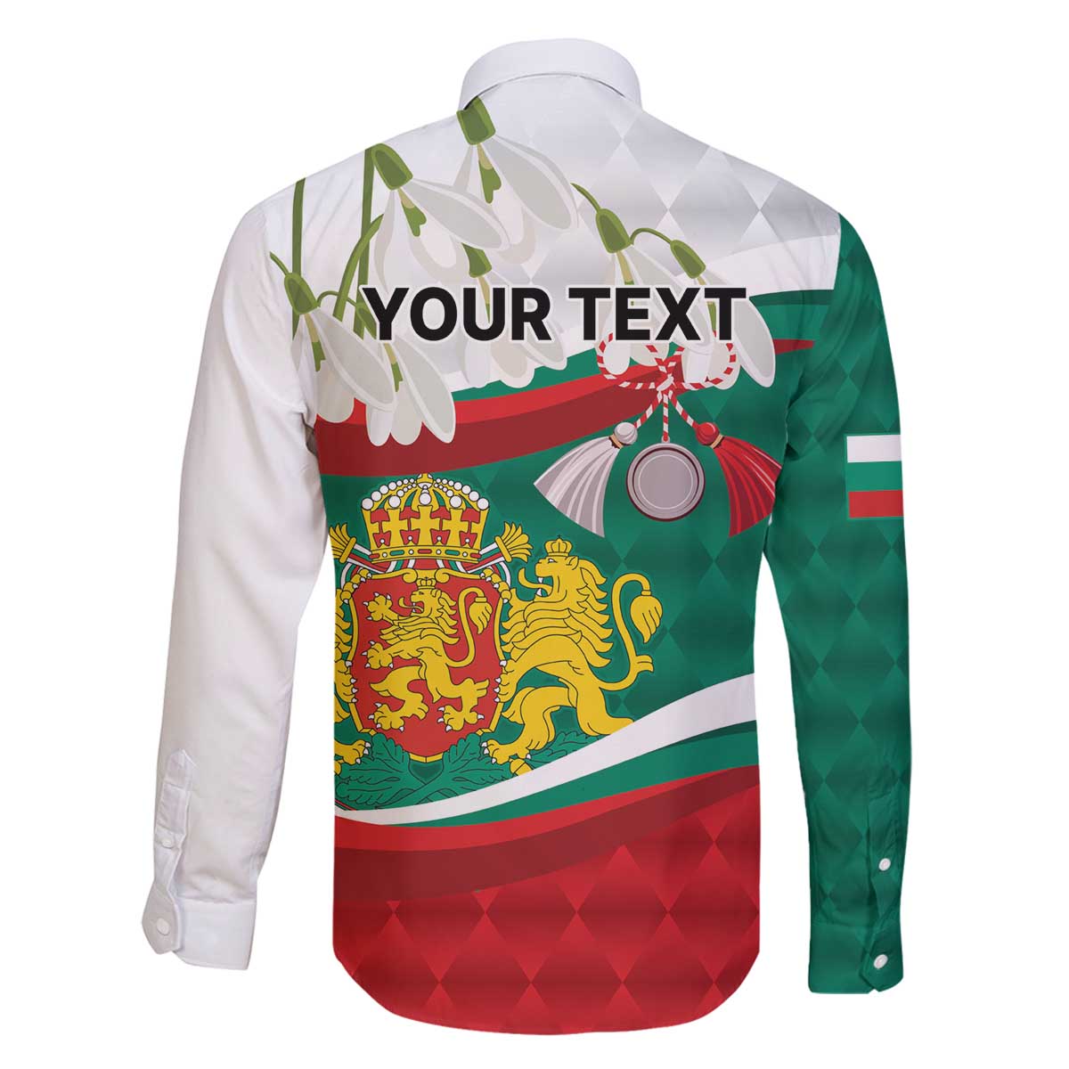 Republic of Bulgaria Personalized Family Matching Off The Shoulder Long Sleeve Dress and Hawaiian Shirt Crowned Golden Lion Suedinenieto Pravi Silata