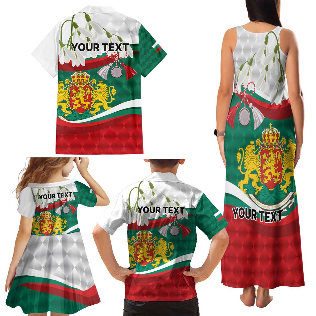 Republic of Bulgaria Personalized Family Matching Tank Maxi Dress and Hawaiian Shirt Crowned Golden Lion Suedinenieto Pravi Silata