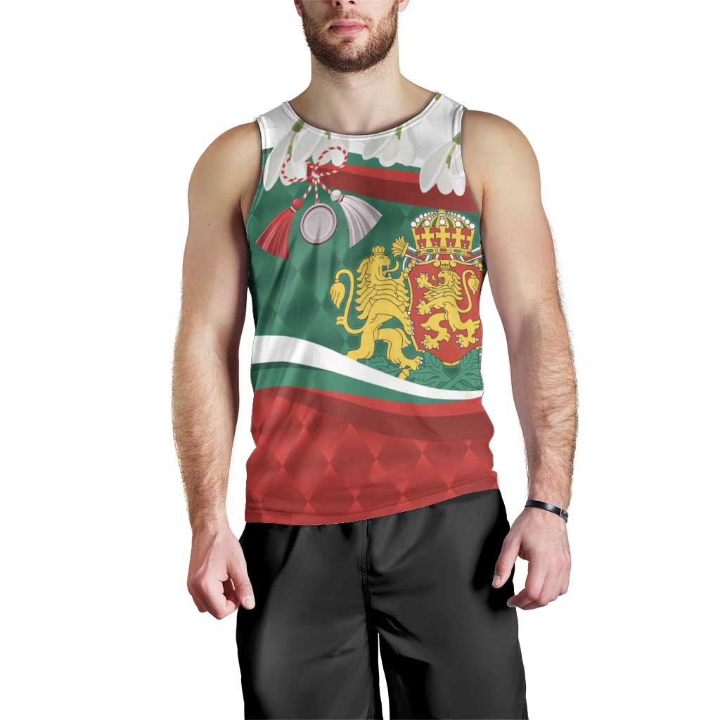 Republic of Bulgaria Personalized Men Tank Top Crowned Golden Lion Suedinenieto Pravi Silata