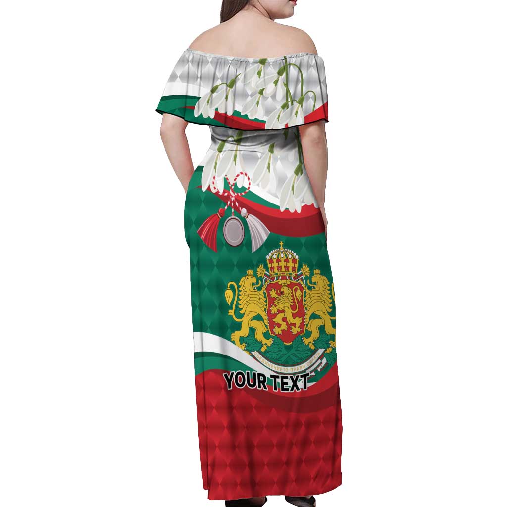 Republic of Bulgaria Personalized Off Shoulder Maxi Dress Crowned Golden Lion Suedinenieto Pravi Silata