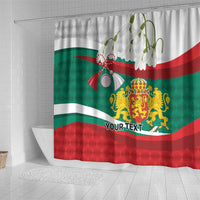 Republic of Bulgaria Personalized Shower Curtain Crowned Golden Lion Suedinenieto Pravi Silata