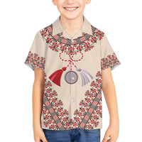 Baba Marta Day Martenitsa Family Matching Long Sleeve Bodycon Dress and Hawaiian Shirt Traditional Bulgarian Embroidery