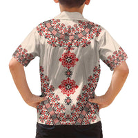 Baba Marta Day Martenitsa Family Matching Puletasi and Hawaiian Shirt Traditional Bulgarian Embroidery