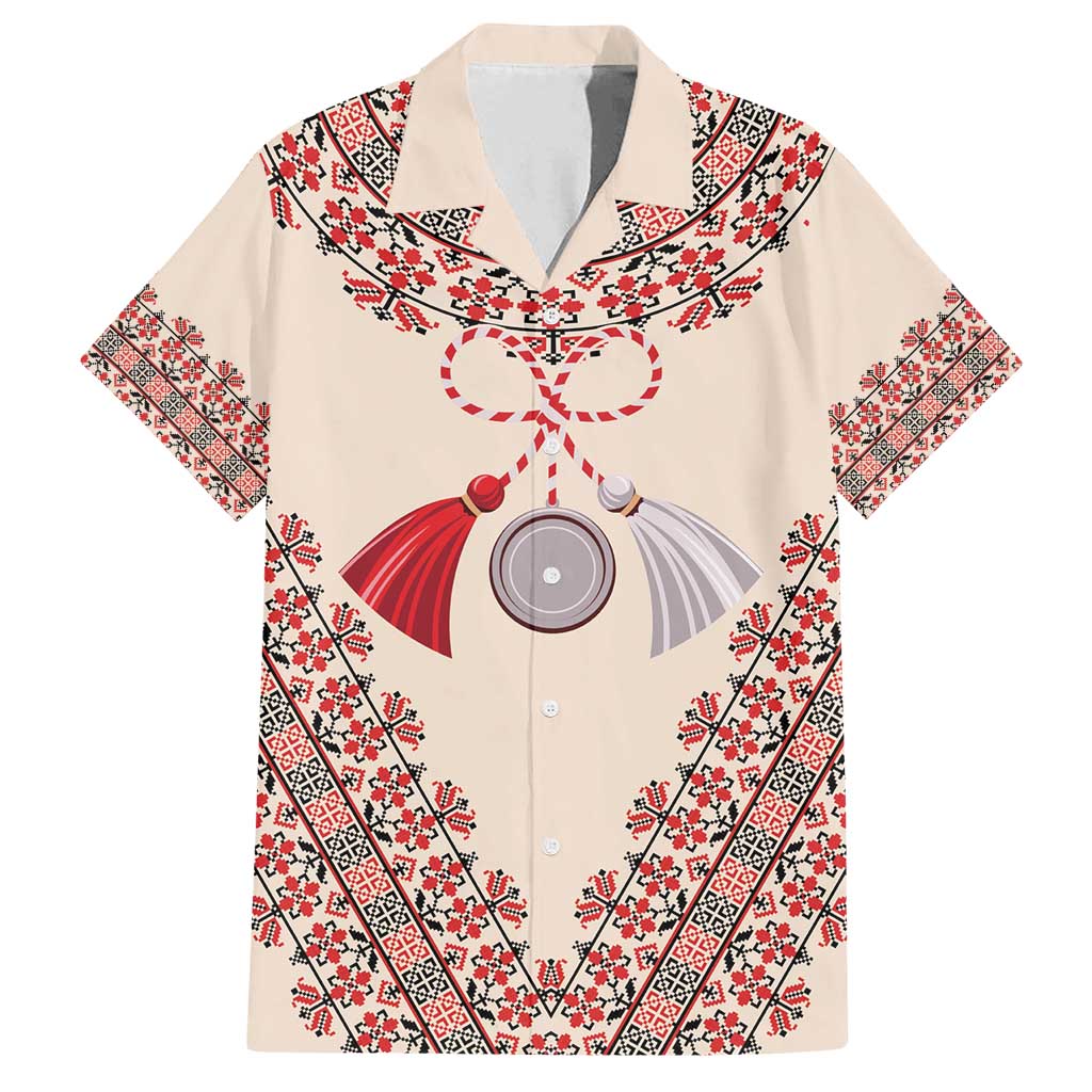 Baba Marta Day Martenitsa Family Matching Puletasi and Hawaiian Shirt Traditional Bulgarian Embroidery