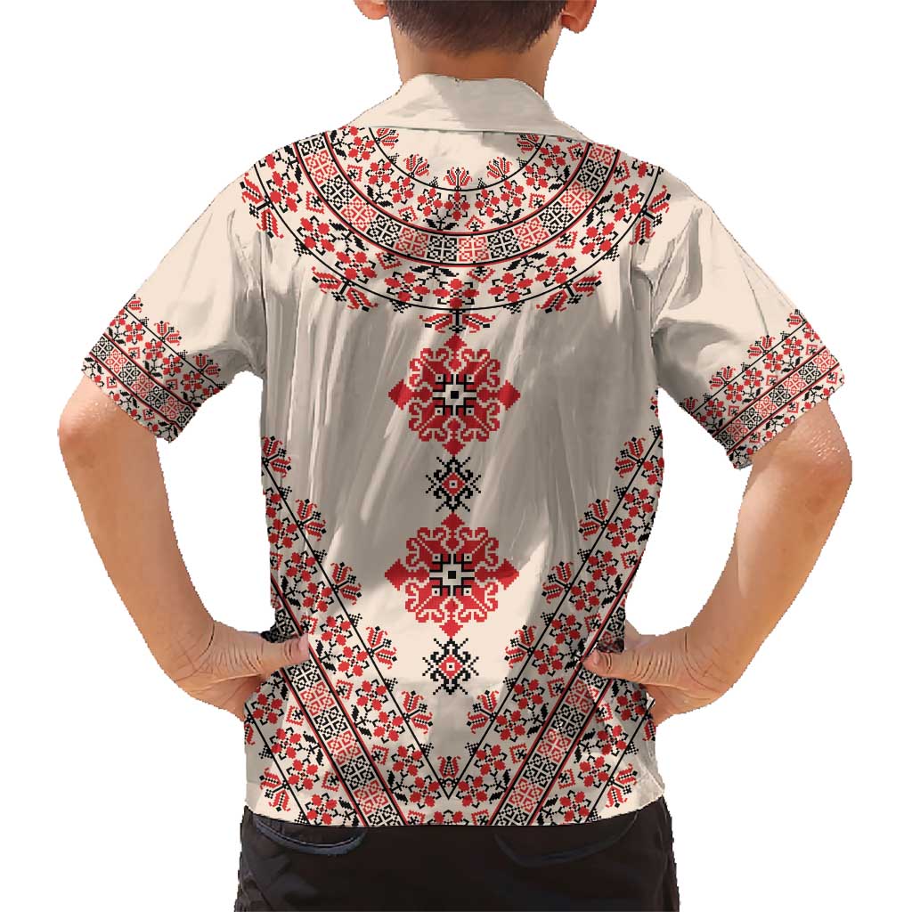 Baba Marta Day Martenitsa Family Matching Short Sleeve Bodycon Dress and Hawaiian Shirt Traditional Bulgarian Embroidery