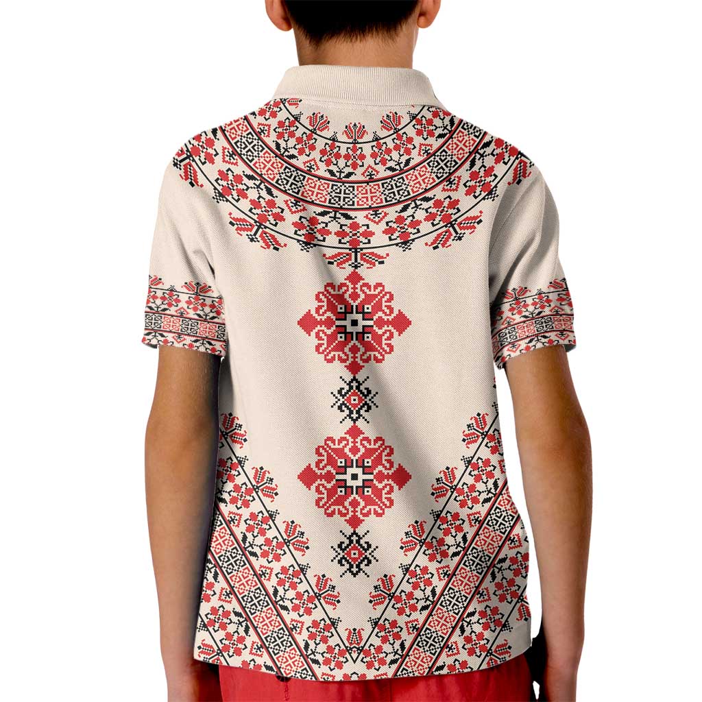 Baba Marta Day Martenitsa Kid Polo Shirt Traditional Bulgarian Embroidery