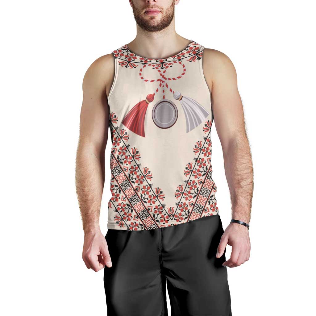 Baba Marta Day Martenitsa Men Tank Top Traditional Bulgarian Embroidery