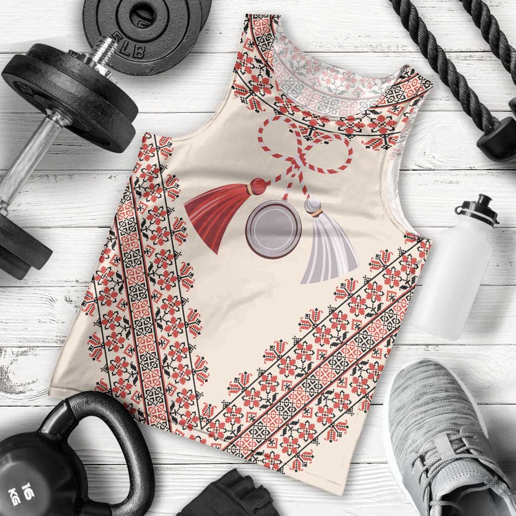 Baba Marta Day Martenitsa Men Tank Top Traditional Bulgarian Embroidery