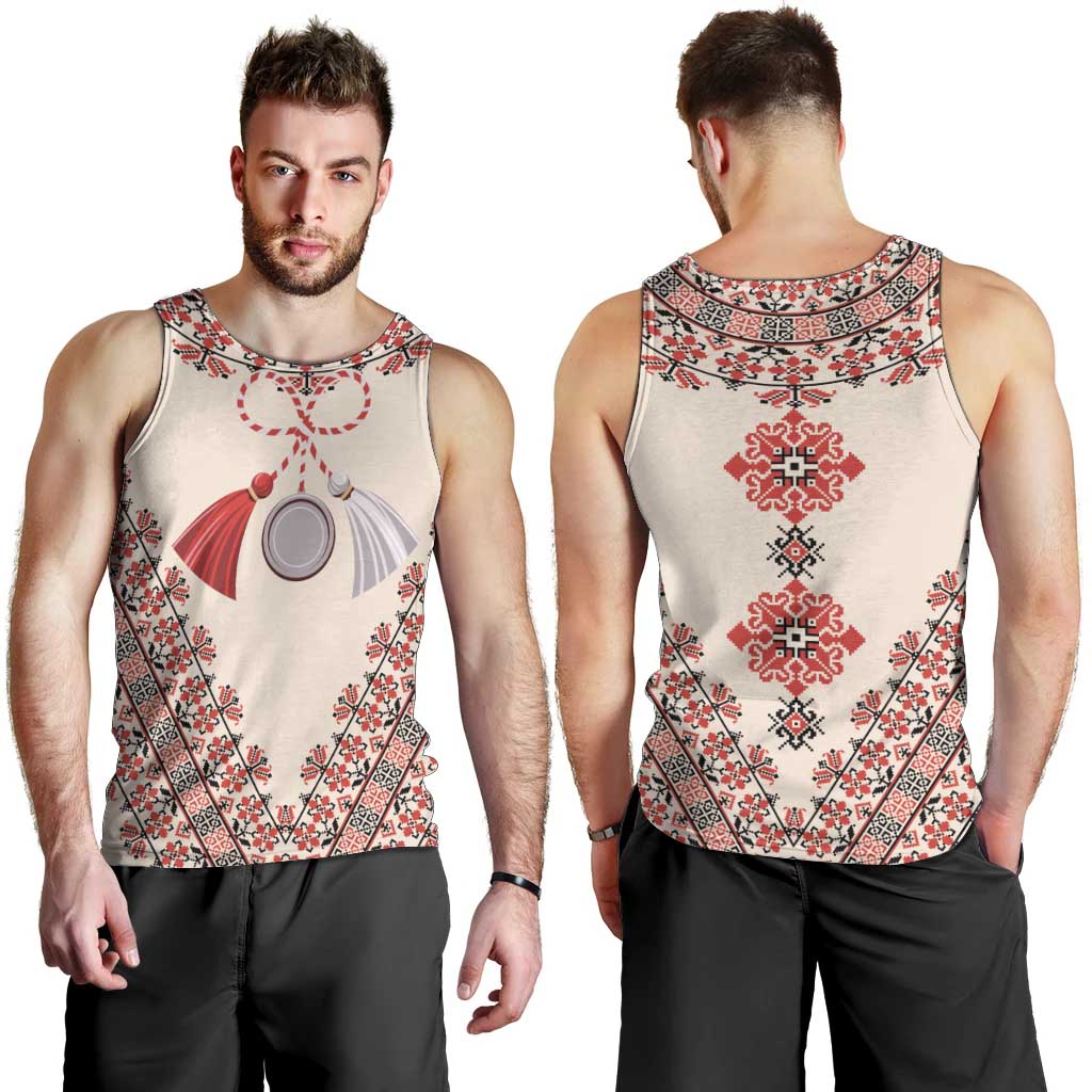 Baba Marta Day Martenitsa Men Tank Top Traditional Bulgarian Embroidery