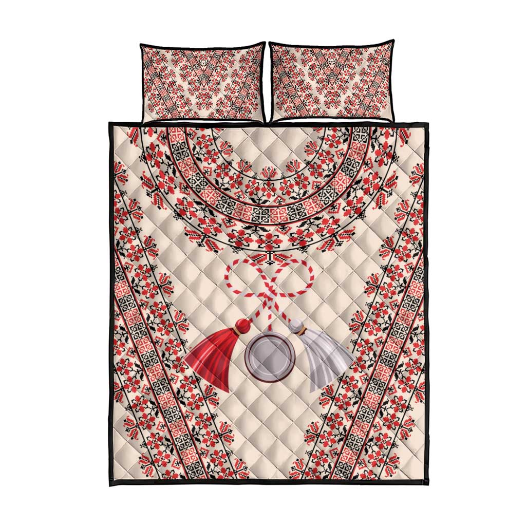 Baba Marta Day Martenitsa Quilt Bed Set Traditional Bulgarian Embroidery